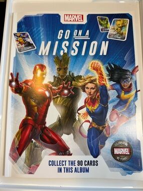 MARVEL Go On A Mission Collection Album and 90 Cards Complete